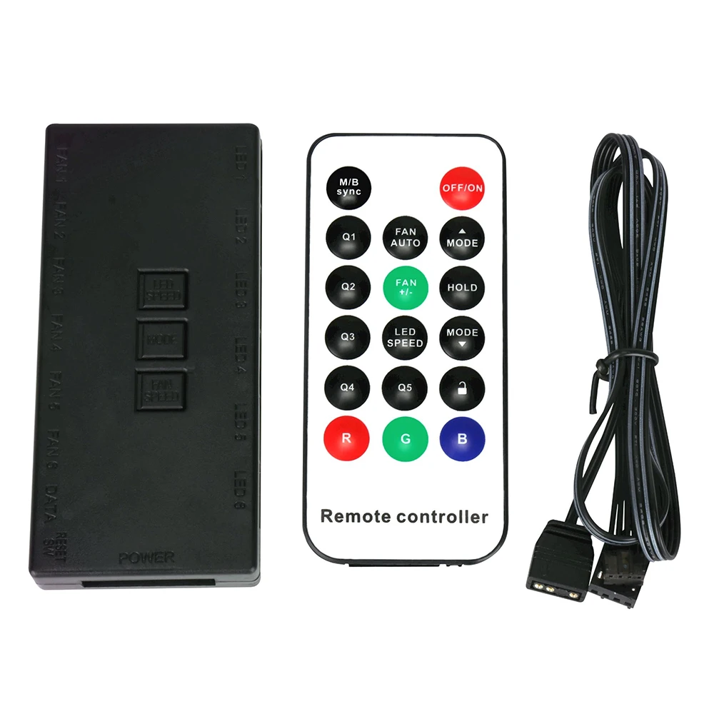 SAMA OEM Remote Control RF PWM Hub Custom Computer 3PIN 4PIN Interface Support 6 Rainbow RGB Fans Controller