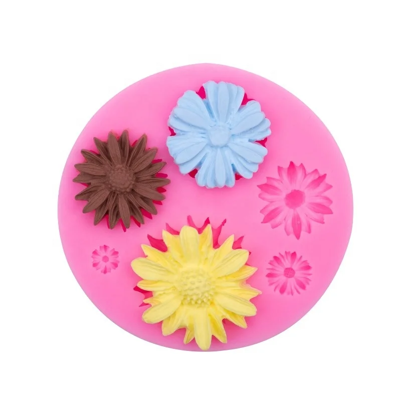 3D Daisy Rose Flower leaves leaf butterfly Fondant Silicon Molds For Baking Cake Decorating Sugarcraft