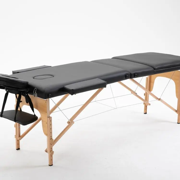 Spa Moxibustion Portable Wooden Massage Table Bed For