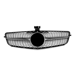 For W204 Diamond front grill ABS Material grille for C Class 2007-2014 Replacement front grille front bumper