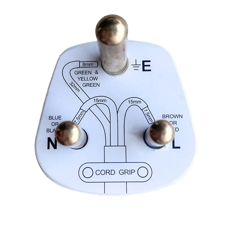 White Colour Wholesale Custom Electric Plug 3 Round Pin 15A 3 Pin Multi Plug Fuse