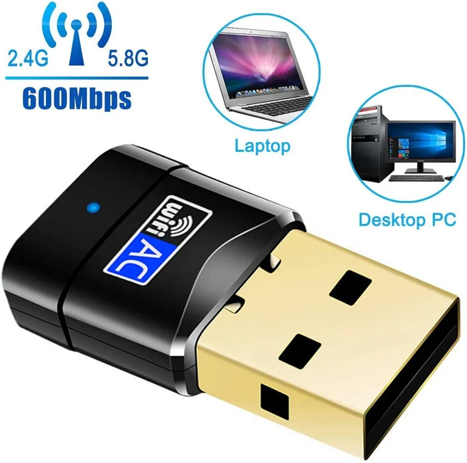 600Mbps USB wifi Adapter 600M Dual Band WI-FI Wireless Network card Dongle AC600 2.4GHz 5GHz LAN For PC Laptop Free  Driver