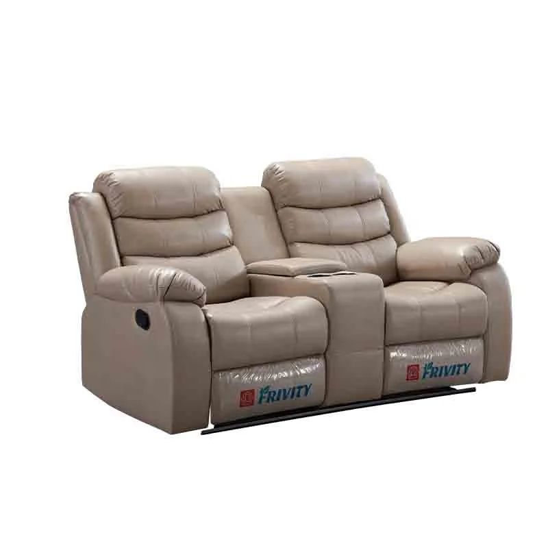 
Top Sales Synthetic Leather Living Room 3 2 1 Reclining Sofa Set with Console 
