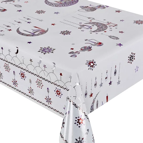 PVC Plastic Ramadan design tablecloth for ramadan dubai ramadan table cloth tablecover
