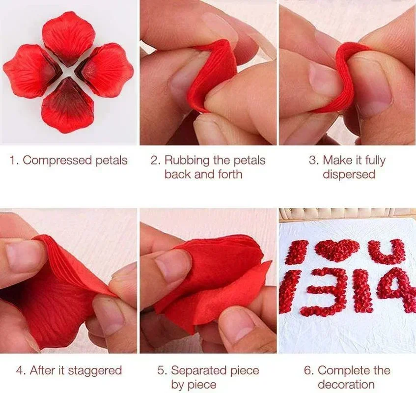 100Pcs Artificial Rose Petals Colorful Simulation Silk Rose Petal For Valentines Day Wedding Party
