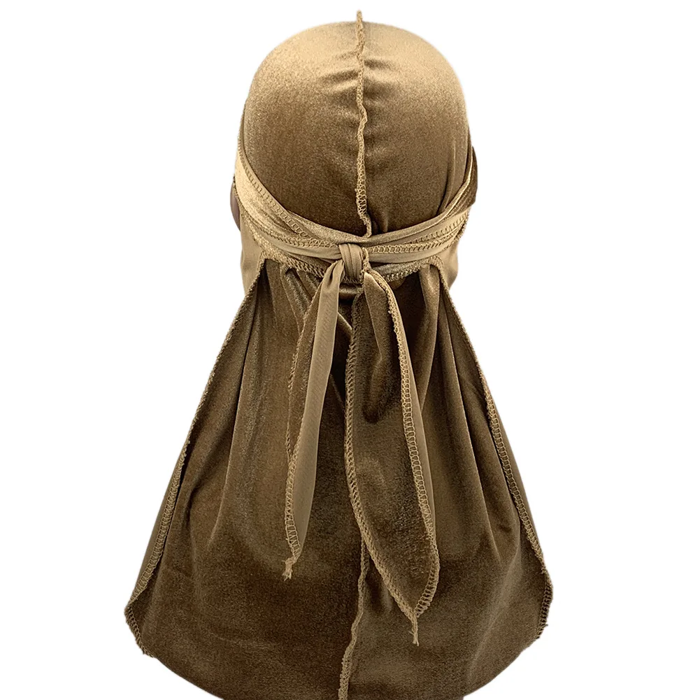 Long Tail Pirate Hat Hair Care Durag Headbands Vendor Velvet Designer Durags And Bonnets