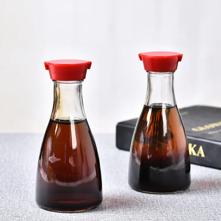 150ml soya sauce glass bottle with hole plastic cap, soya sauce bottle, soya oil glass bottle