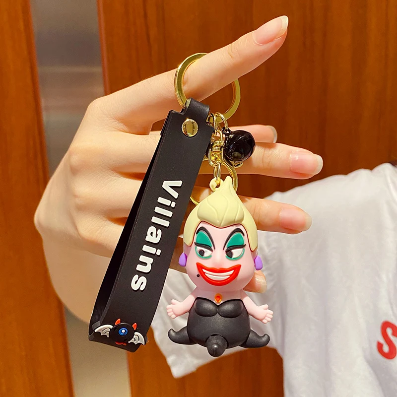 BaiMao personality 3d cartoon witch queen pendant key ring PVC resin custom car key key chain