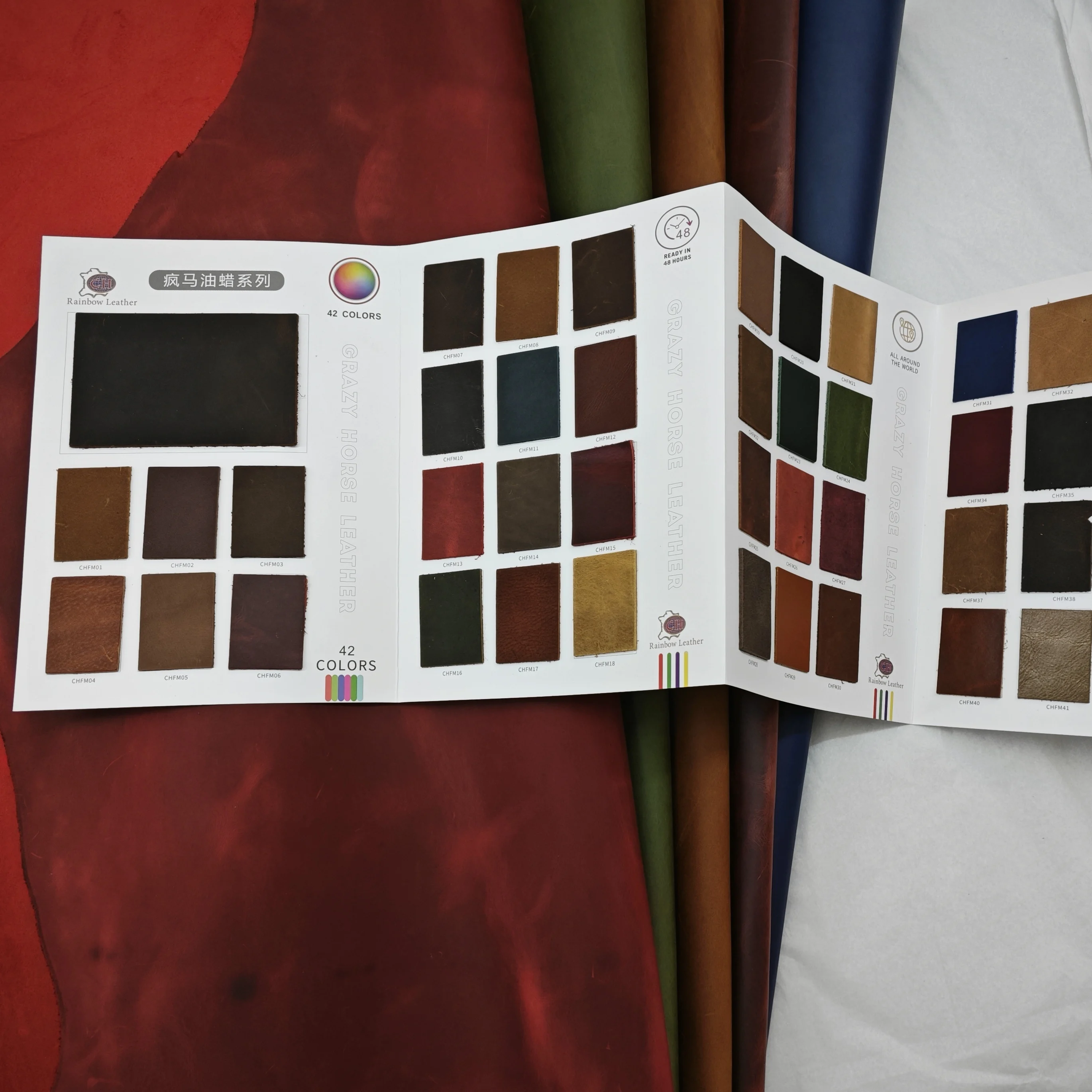 Vintage Oil Wax Crazy Horse Genuine Cowhide Leather For Keychain Wallet