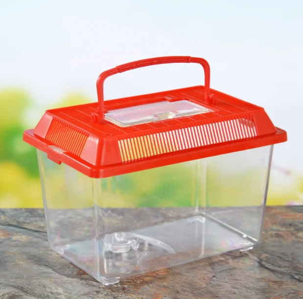 Plastic Turtle Fish Tank Reptile Feeding Pet Box Transport Portable Fish Tank