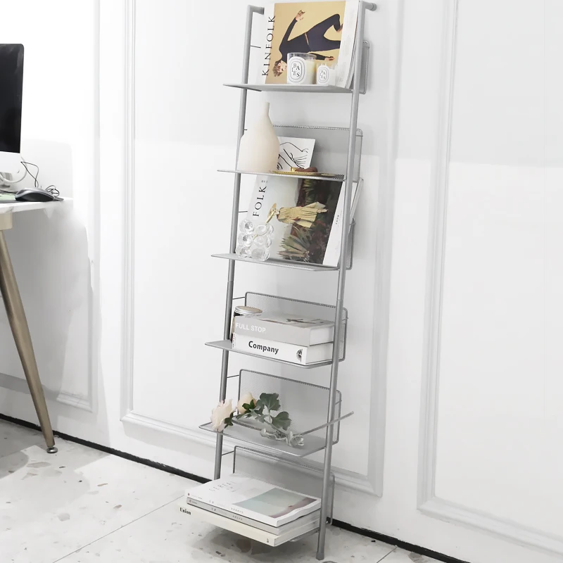 Bookcases Tall Ladder Modern Living Room Furniture Open Standing Storage Rack Holder Home Metal Bookshelf Book Shelf Bookcases