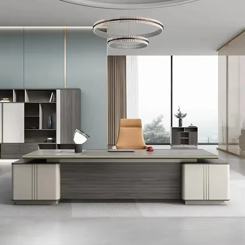 High end luxury L shape office furniture modern design executive boss working table desk