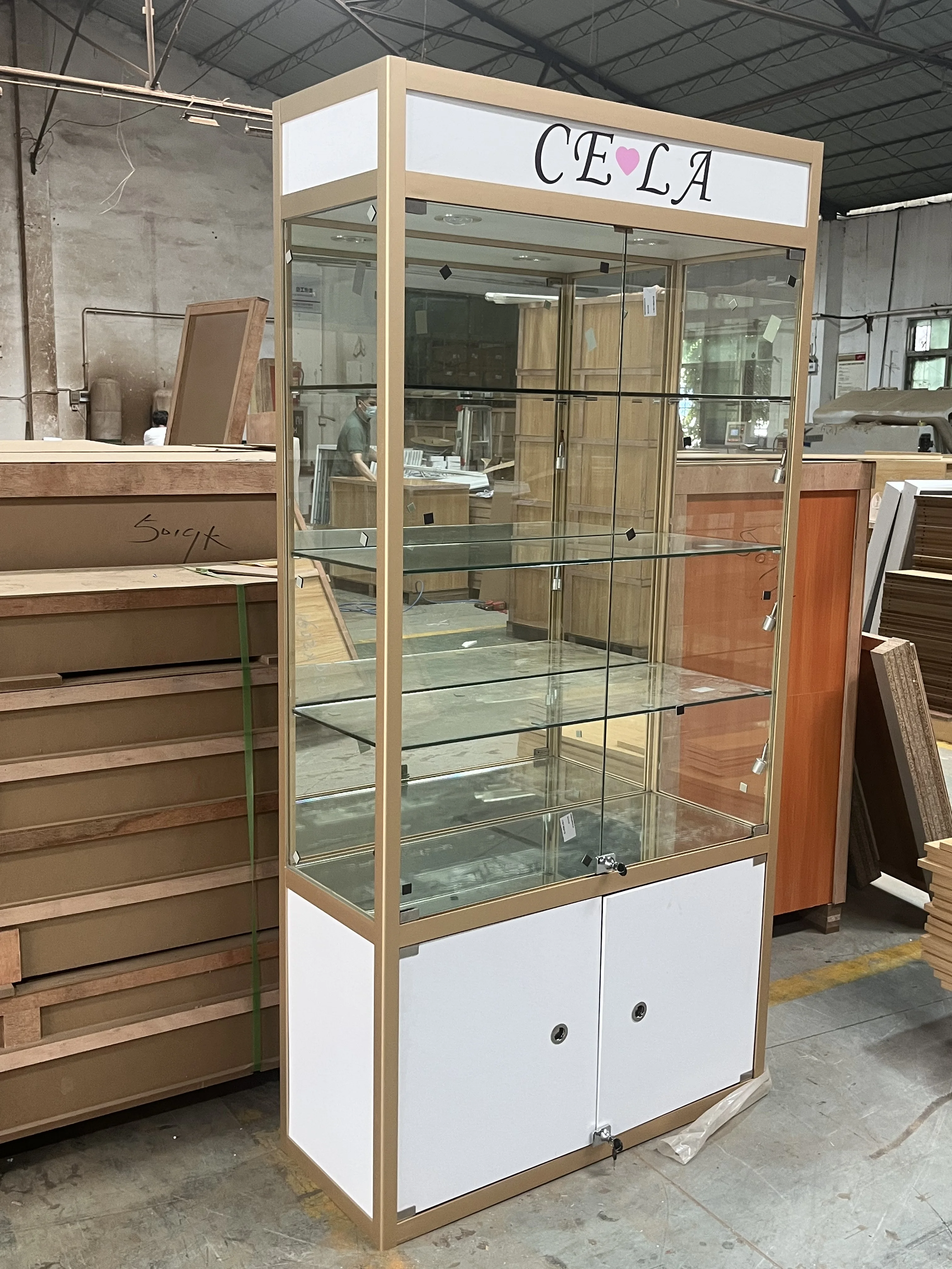 vitrine showcase for pharmacy shop full vision display lockable showcase manufacturer high quality super popular RZ