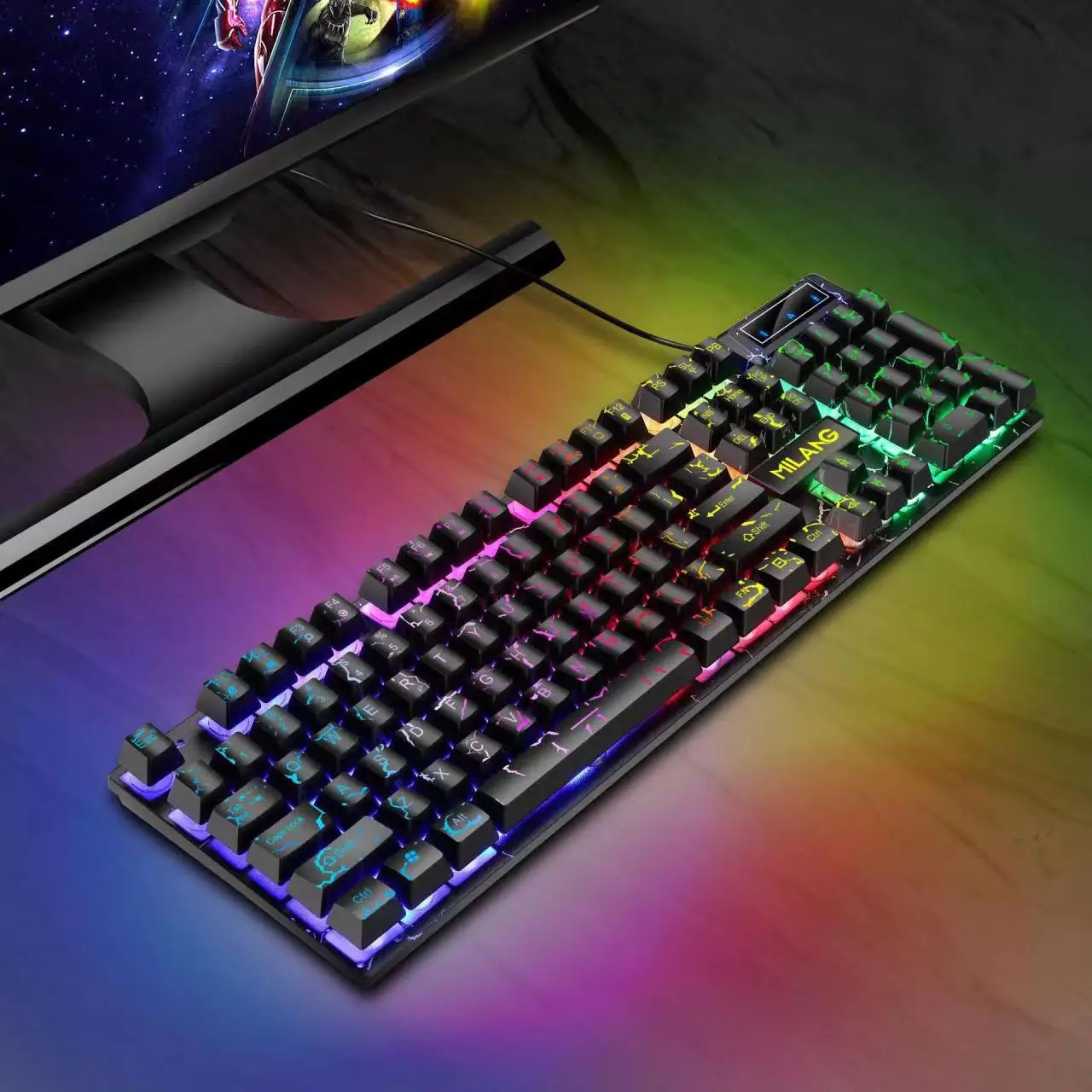 Milang T520 взломать игру с подсветкой Клавиатура и мышь подвеска ключ Механическая игровая чувствовать себя мышка в