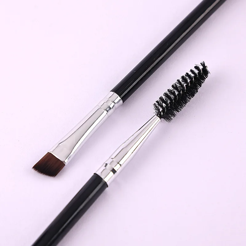 Read To Ship Angled Double-Sided Brow Brush Black  Dual Eyebrow Brush Spoolie Brush