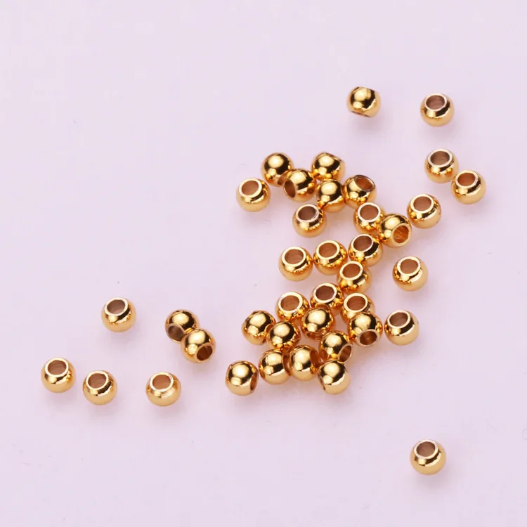 Copper Bead 14k Diy 18k Gold Filled Smooth Round Bead Crimpers Striated Jewellery Making Watermelon Beads