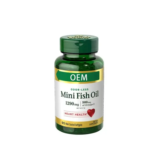 Mini Fish Oil Softgels - Omega-3 Heart Health Support, Odor-Less, Small & Easy to Swallow, Purified OEM/ODM