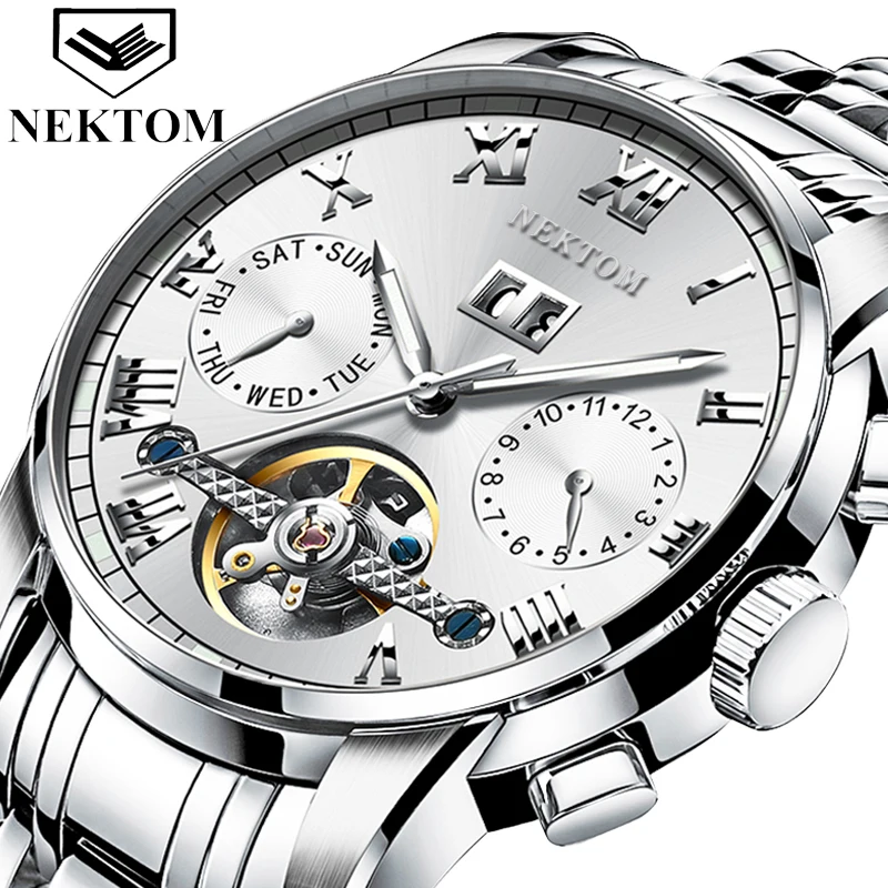 Мужские механические часы NEKTOM роскошные деловые в Шанхае