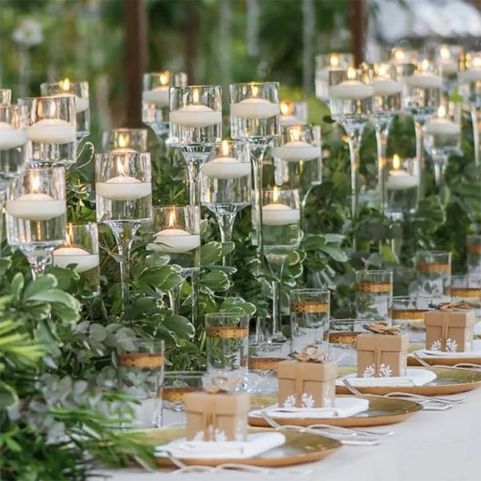 3 glass candle holder set glass cylinder hurricane candleholder for wedding table centerpieces