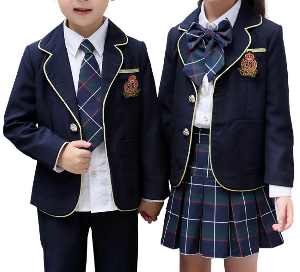 Custom Logo Student school uniform navy blue blazer style tops