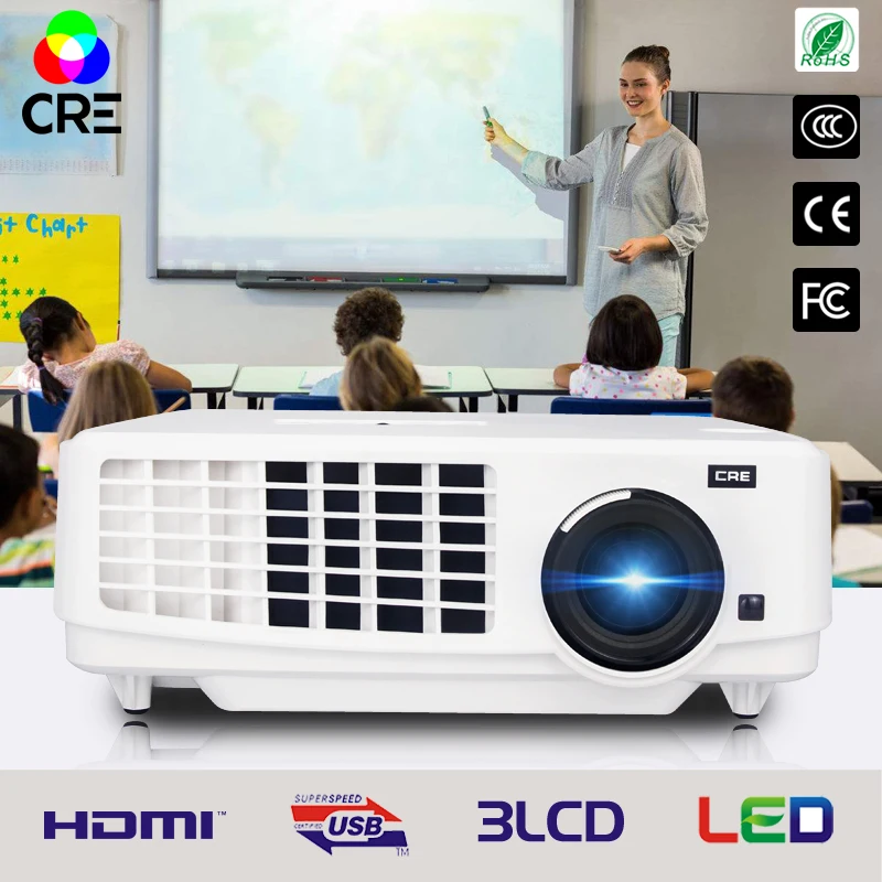 Беспроводной 3LCD 3LED 1920x1080 долговечный высококонтрастный реальный 1500 ANSI люменов проектор для обучения