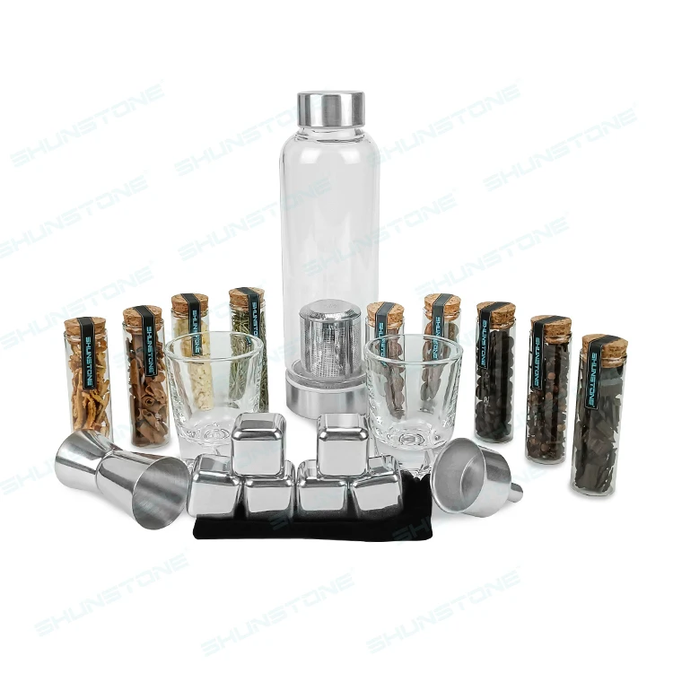 Bartender Whiskey Making Kit With Spices Whiskey Bottle And Shot Glass Alcohol Infusion Diy Kit Birthday Gift For Men