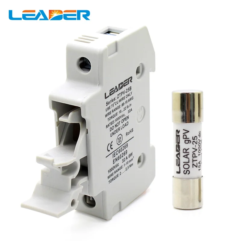 10/20/30A 10x38 Solar PV Fuse Link gPV with Fuse Holder Box, TUV/CE/RoHS Approved