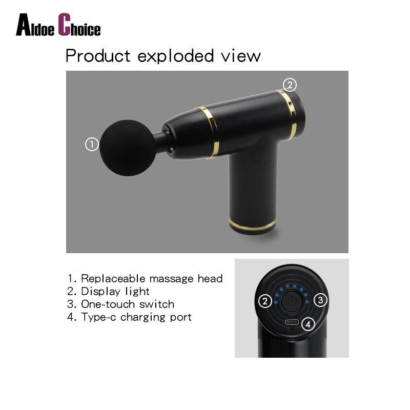 2022 Best Cordless Handle Relax Body Muscle Gun Massage Mini Usb Black Fascia Massage Gun