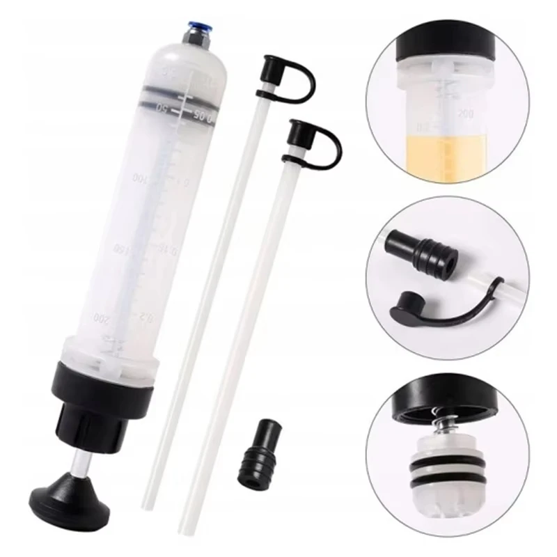Fluid Extractor Oil Change Syringe with Hose Manual Fuel Suction Filler Fluid Oil Change Evacuator 200cc 500cc