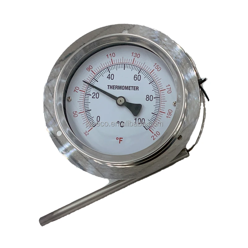 BECO 4inch pressure thermometer with capillary all ss pressure thermometer with flange bracket pressure thermometer