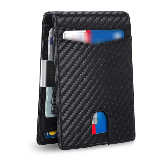 2024 Pop up aluminum case card wallet RFID blocking leather metal credit card holder with elastic band