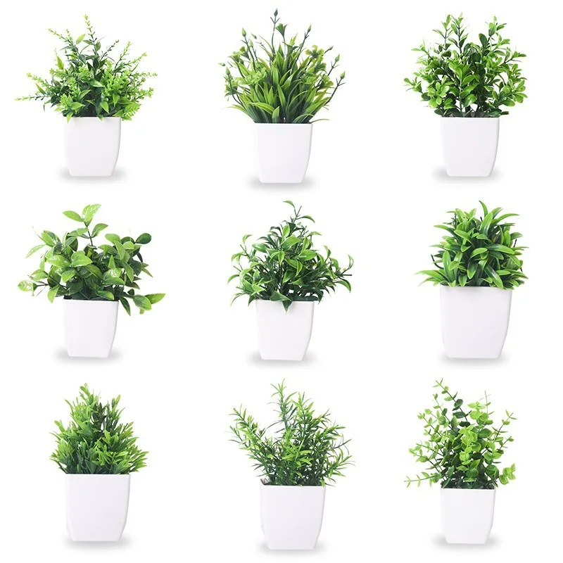 1PCS Artificial Potted Plant Scene Desktop Home Office Shelf Decor Tabletop Landscape Bonsai Wedding Room Party Accessories Vine
