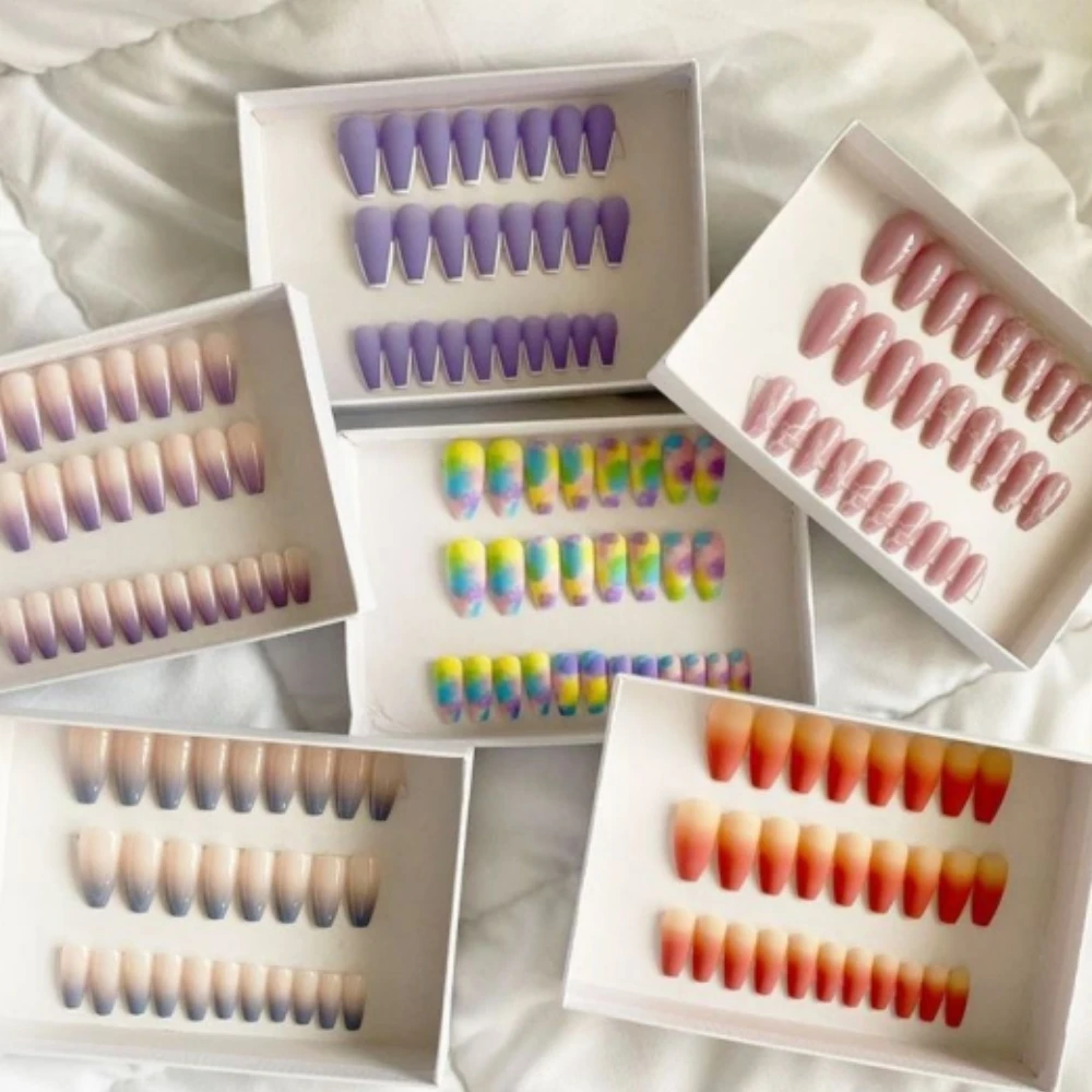 Accept OEM ODM Half Cover Press On Nails Full Mixed Color ABS False Nails Salon Quality Nail Suppliers