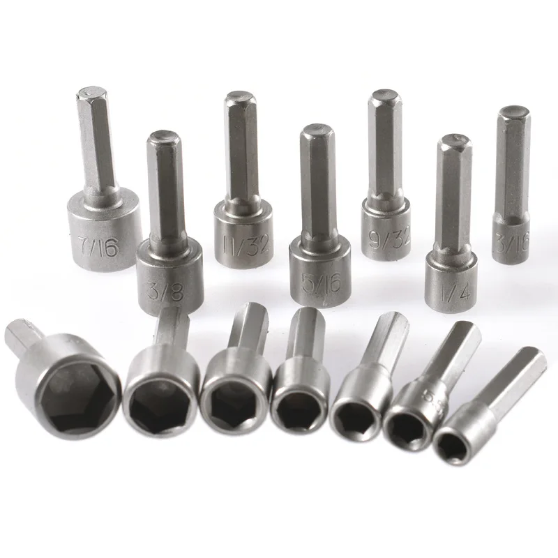 14PCS Non Magnetic Hex Shank Nut Setter