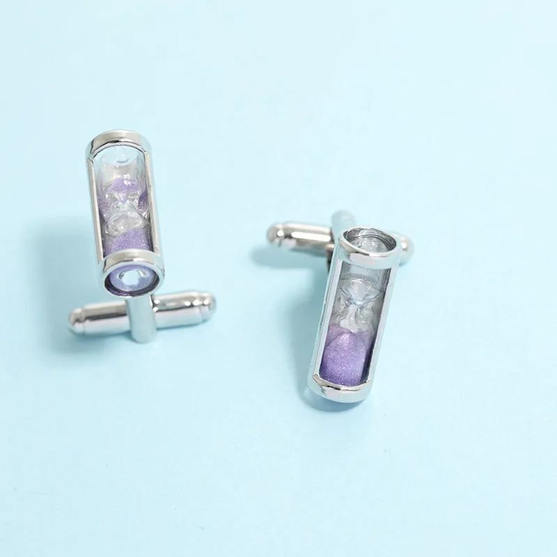 Wholesale Hourglass Blue Crystal French Shirt Cufflink For Men