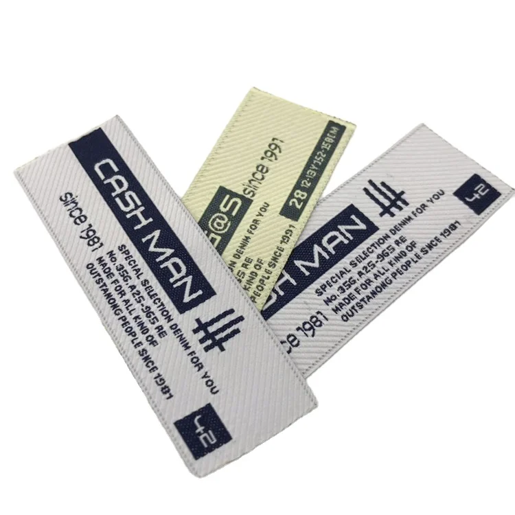 Custom Clothing  Brand Name Logo Design And Product Series Woven Label Tag Garment Cheap Price Custom Logo Labels For Clothes