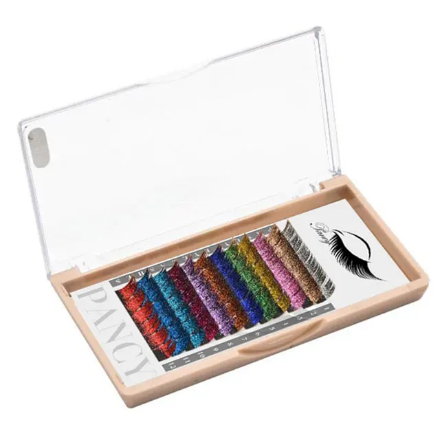 OEM Volume Private Label Korea False Colorful Eyelash Blue Packaging Box Rainbow Manufacturer volume eyelash tweezers