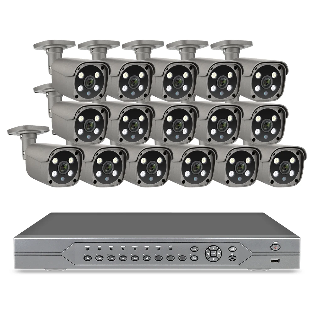 
16CH 5MP 48V POE NVR System H.265 Face Detection IP Camera 2 Way Audio Onvif CCTV Video Surveillance Kit  (62387988554)
