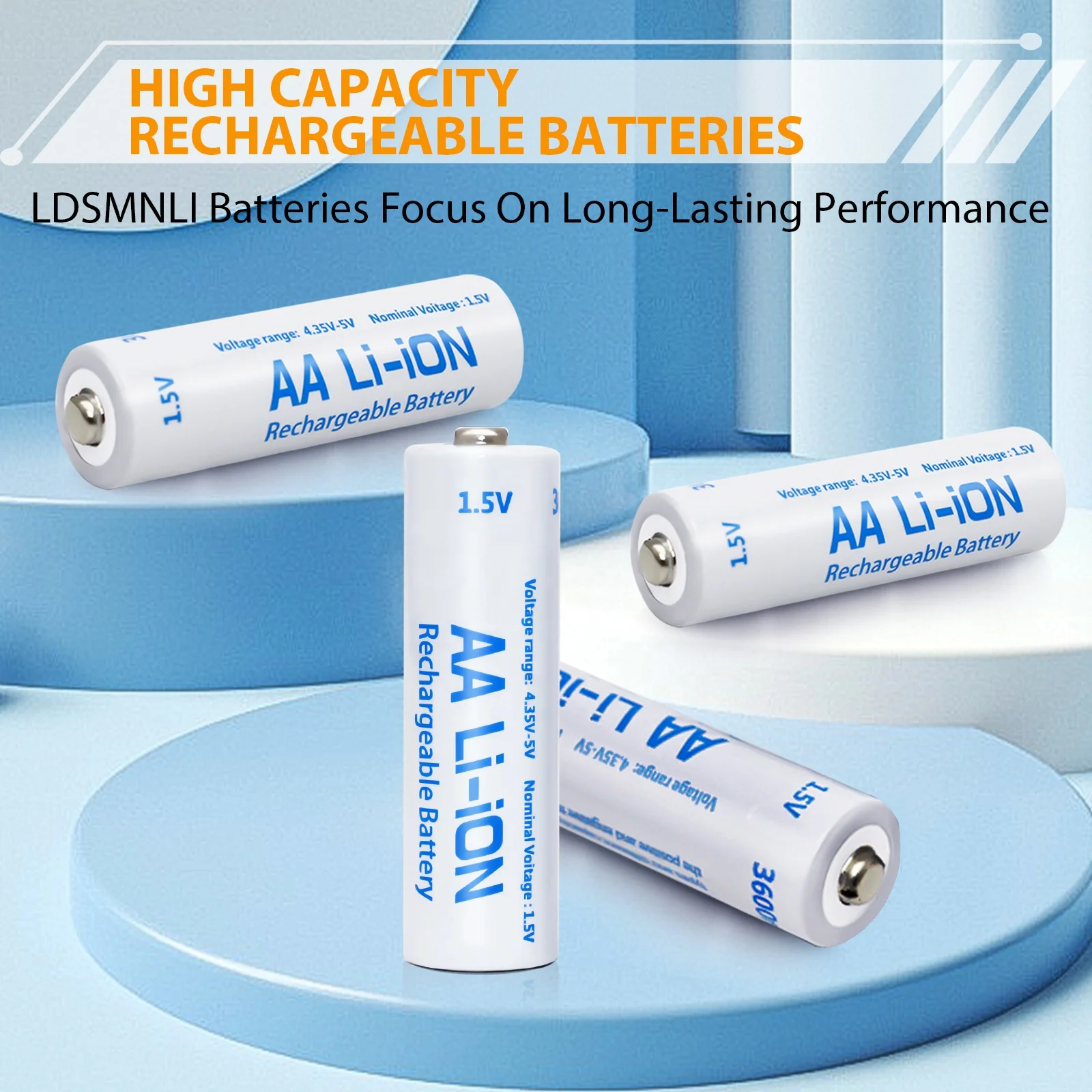 Certificate Custom Portable Led Flashlight Fan Flexible Aa 1.5V Lithium Ion Usb Rechargeable Batteries