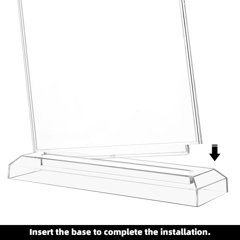 Sign Holder Clear Display Table Signs Stand, Double Sided T Shape Flyer Holder Plastic for Picture Paper Frame Holder