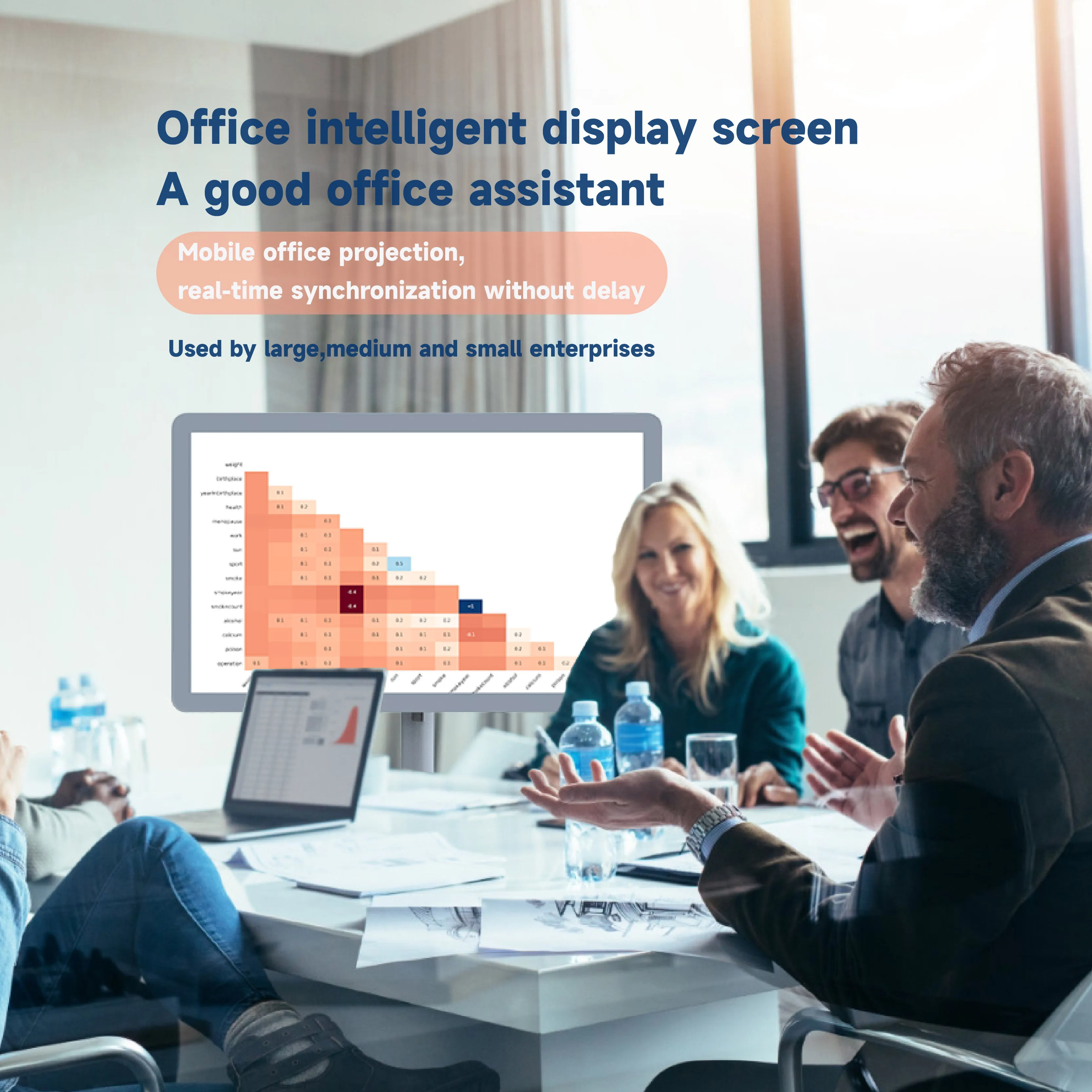 21.5 27 inch movable smart follow by me touch screen battery powered rotate screen