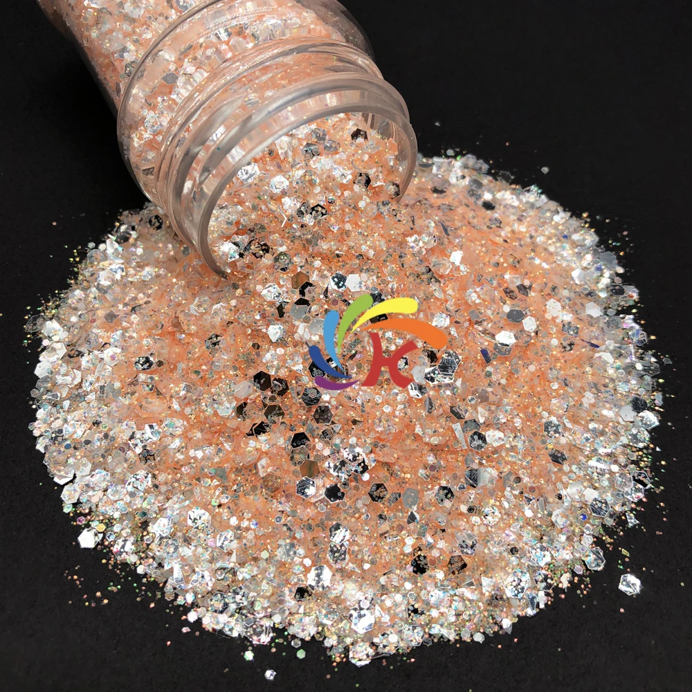 Pastel Bulk Polyester Glitter Soft Chunky Mix Glitter for Nail Art Christmas Decorations