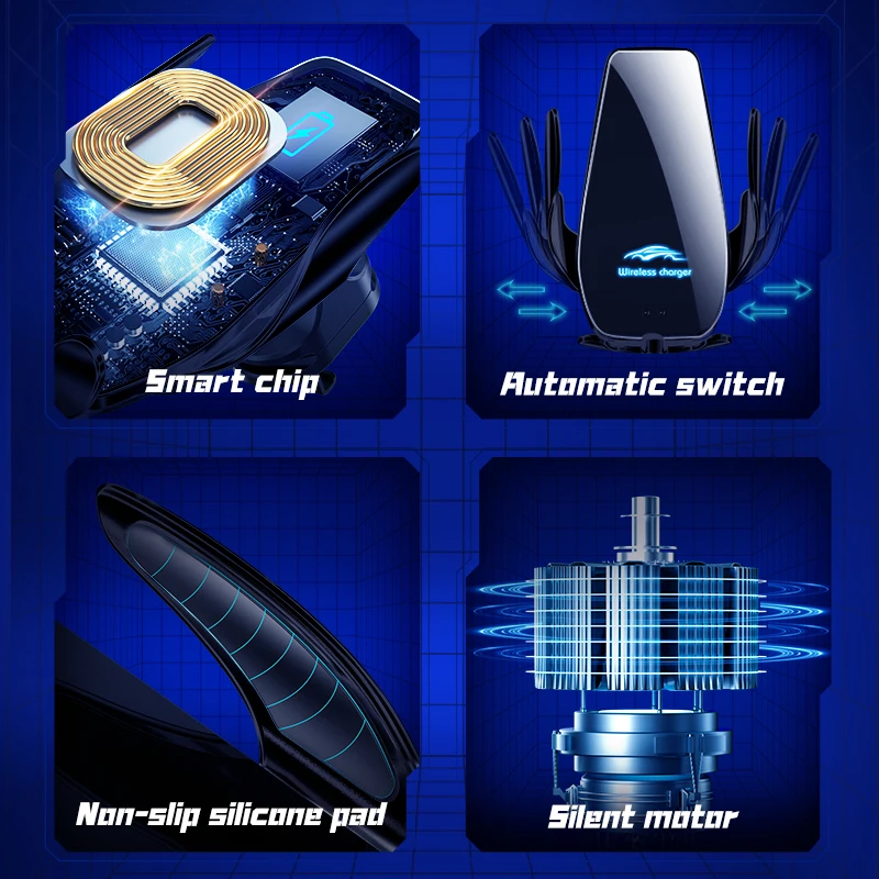 smart sensor car phone holder  2 in 1 fast charger magnetic plane phone holder for iPhone Samsung S20 note 20