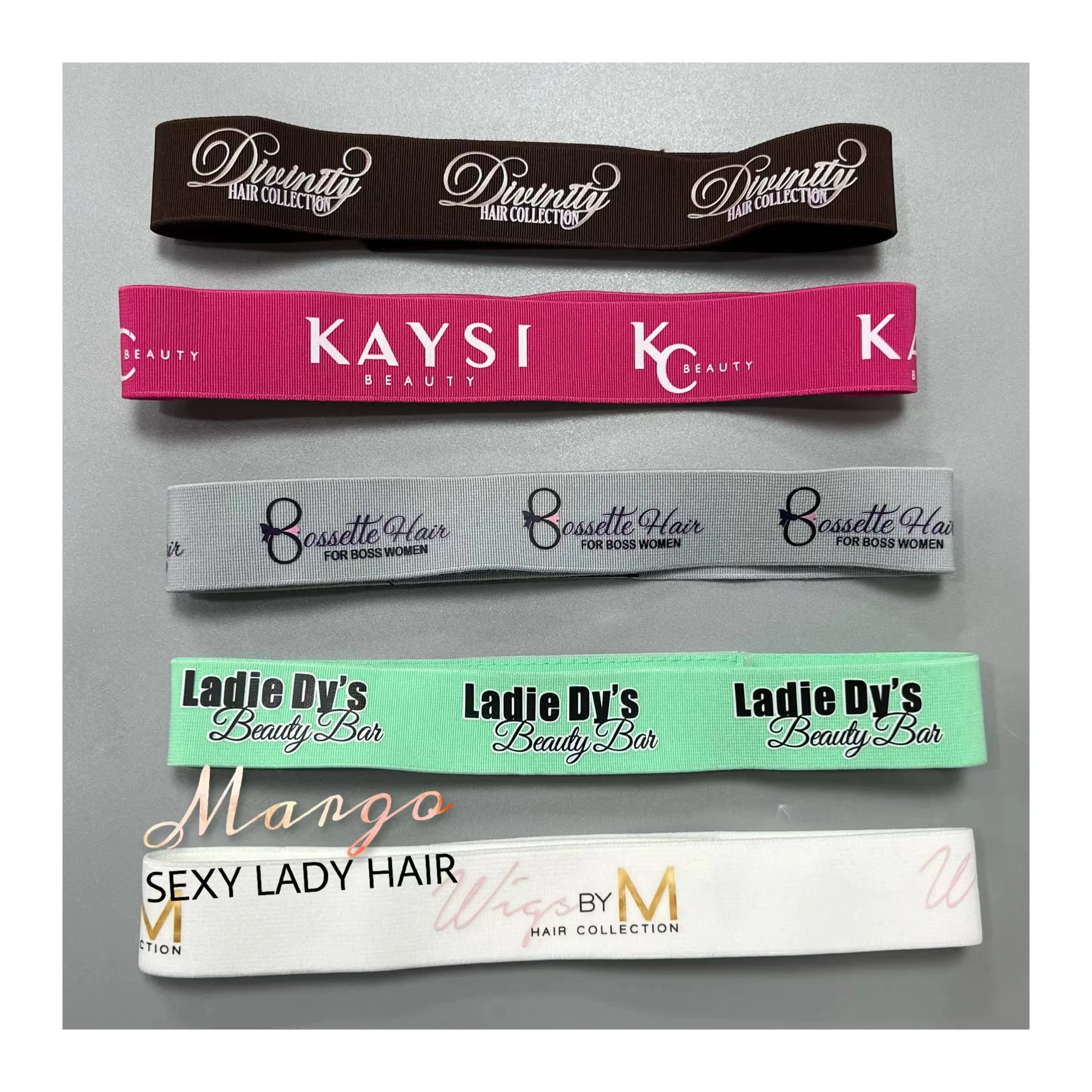 Фирменная регулируемая эластичная лента с пользовательским логотипом для кружевных волос дизайнерская париков оптовая