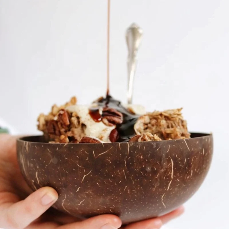 
Wholesale Carved Coconut Shell Bowl Shells Handmade Natura Ice Cream Bowll With Logo 