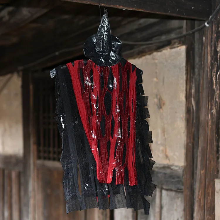 Nicro Hanging Grim Reaper Skeleton Voice Light Control Decoration Giant Skeleton Halloween Hanging Ghost Party Supplies