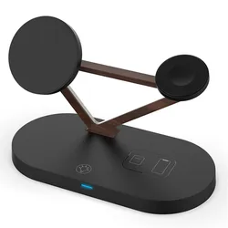 4-in-1 LED Portable Fast Wireless 15w Magnetic Multiple Device Charger Stand For Iphone