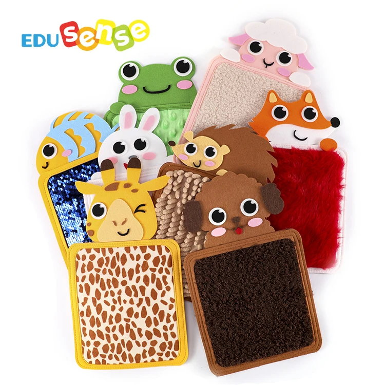 Sensory Mat Special Need Children Toy Portable Plush Felt Cloth Skin Toys Touch Lends Animal Hair Cognitive Cognition