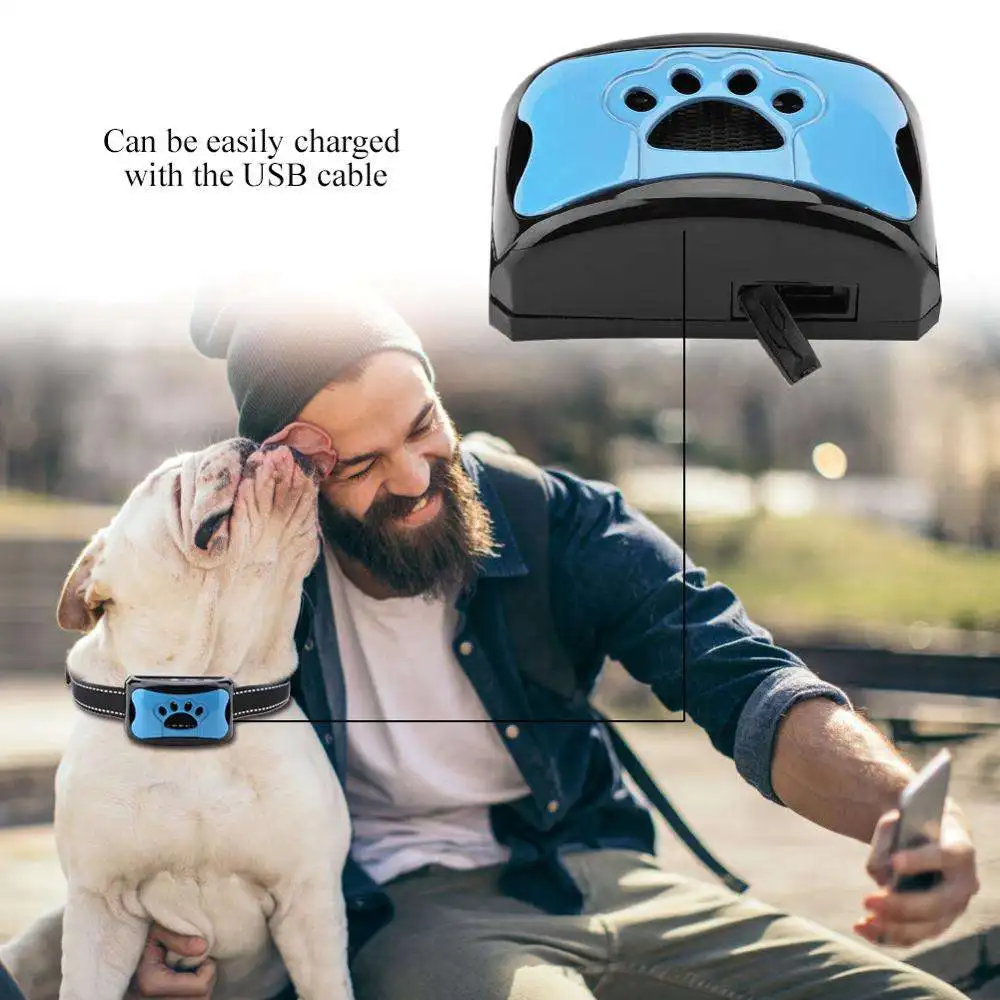 Ultrasonic Barking Repeller Control Training Device Pet No Bark Electric Shock Vibration Dog Anti Bark Collar