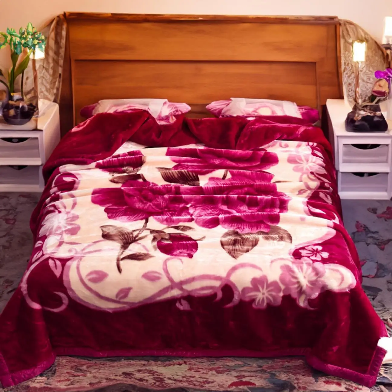 Heavy Wool Blankets Mink Blankets 100 Merino Wool Heavy Super King Size Raschel Living Room Polybag Woven Adults Plain YARN DYED